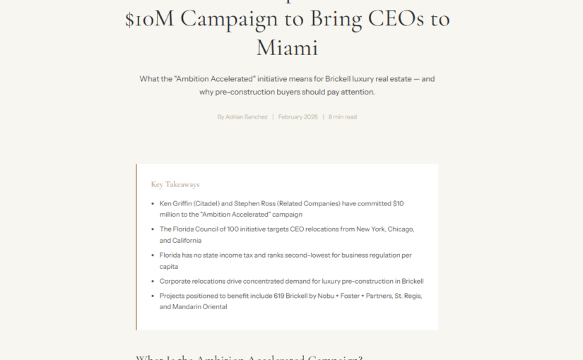 Ken Griffin & Stephen Ross Launch $10M Campaign to Bring CEOs to Miami